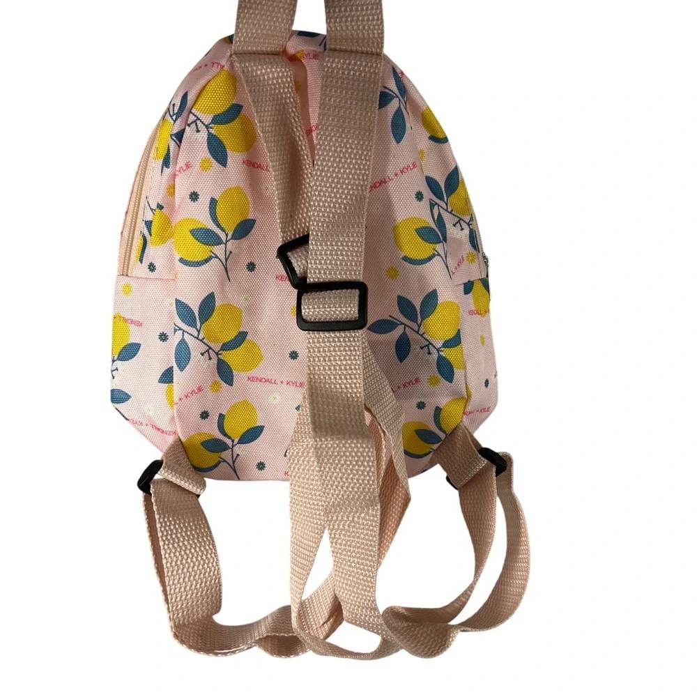 NEW Kendall & Kylie Pink‎ Yellow Lemon Small Mini Backpack Purse Cottagecore